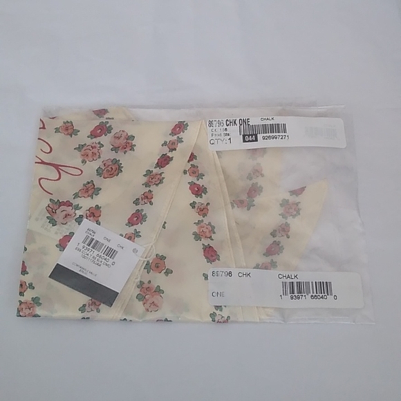 Coach Essential Tea Rose Silk Diamond Scarf, Chalk - Picture 3 of 8